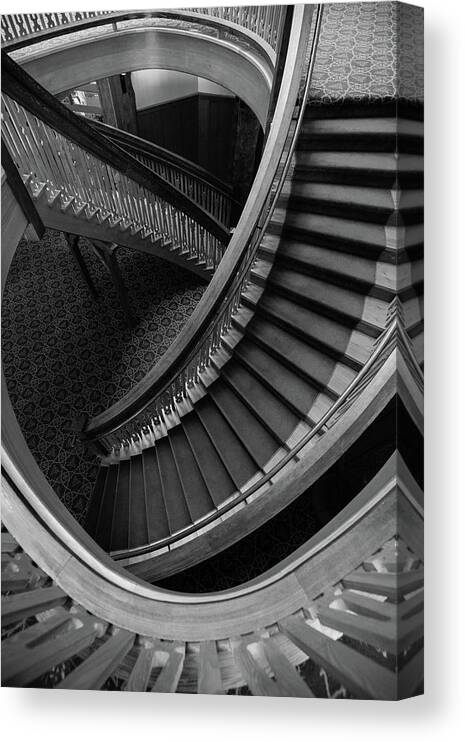 Many Glacier Hotel Canvas Print featuring the photograph Curves by Kristopher Schoenleber