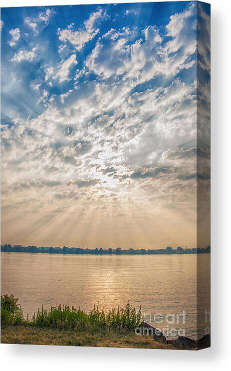 Dawn Canvas Print featuring the mixed media Dappled Dawn by Terry Rowe