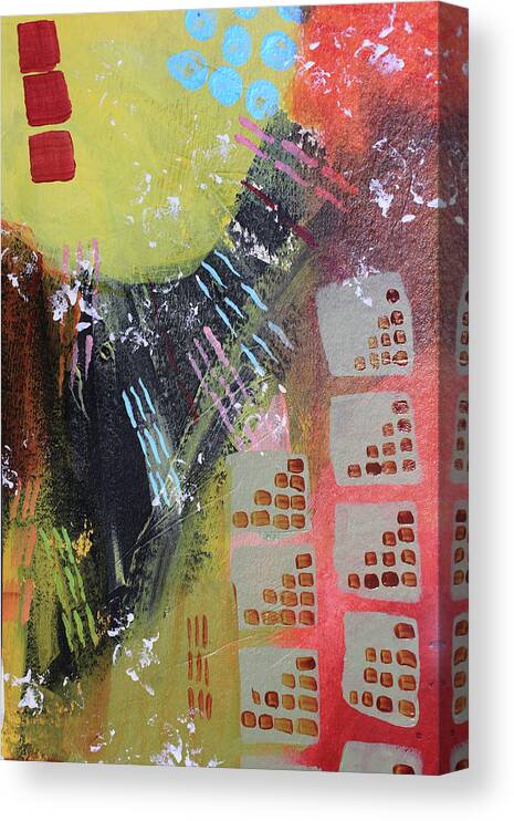 City Canvas Print featuring the painting Dark City by April Burton