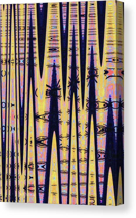 Dark Saguaro Abstract Canvas Print featuring the digital art Dark Saguaro Abstract by Tom Janca