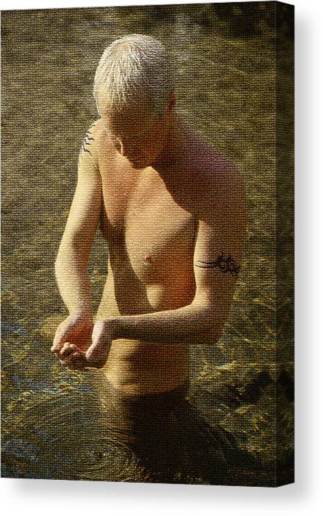 Male Canvas Print featuring the photograph Darrell B. 3-1 by Andy Shomock