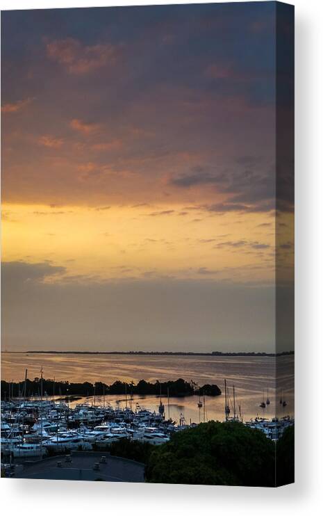 Biscayne Bay Canvas Print featuring the photograph Dawn on the Bay by Frank Mari
