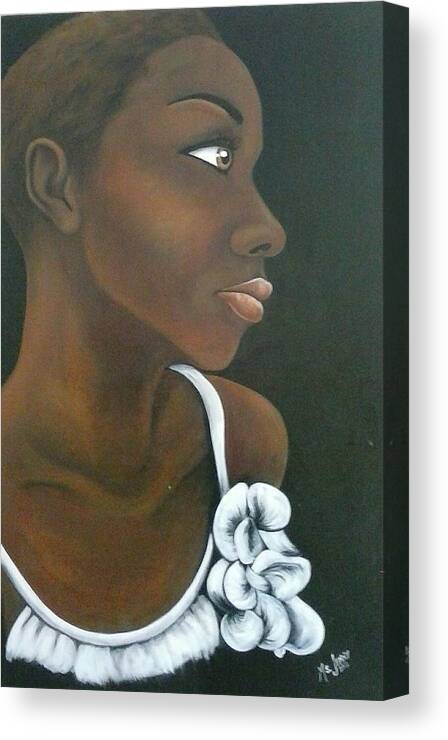 African-american Woman Canvas Print featuring the painting Daydreamer by Jenny Pickens