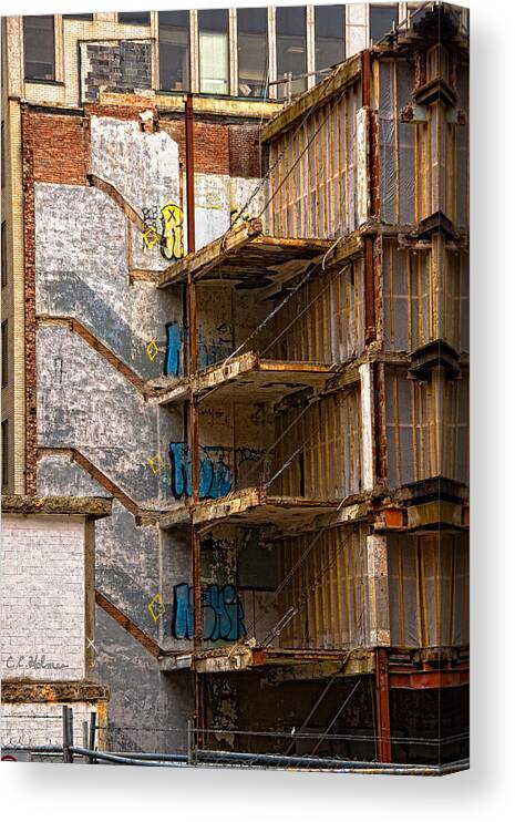 Building Canvas Print featuring the photograph De-Construction by Christopher Holmes