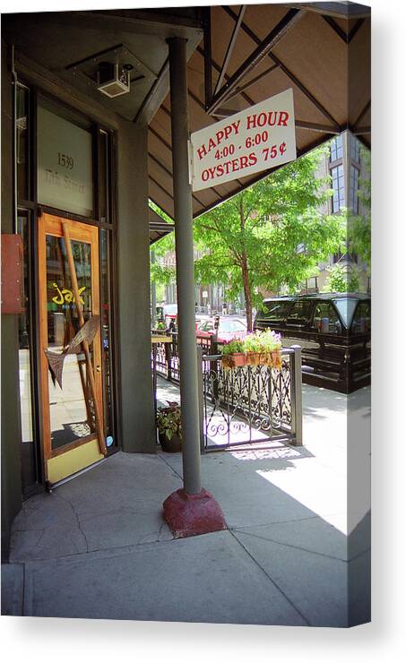 America Canvas Print featuring the photograph Denver Happy Hour by Frank Romeo