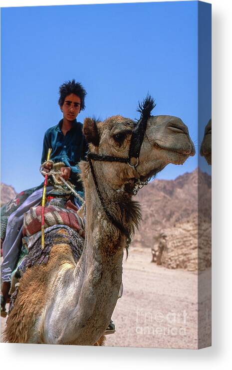 People Canvas Print featuring the photograph Desert Locomotion by Heiko Koehrer-Wagner