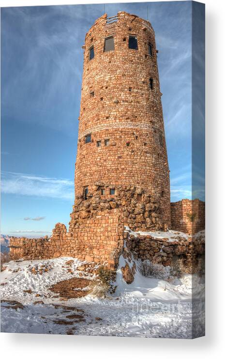 Clarence Holmes Canvas Print featuring the photograph Desert View Watchtower by Clarence Holmes