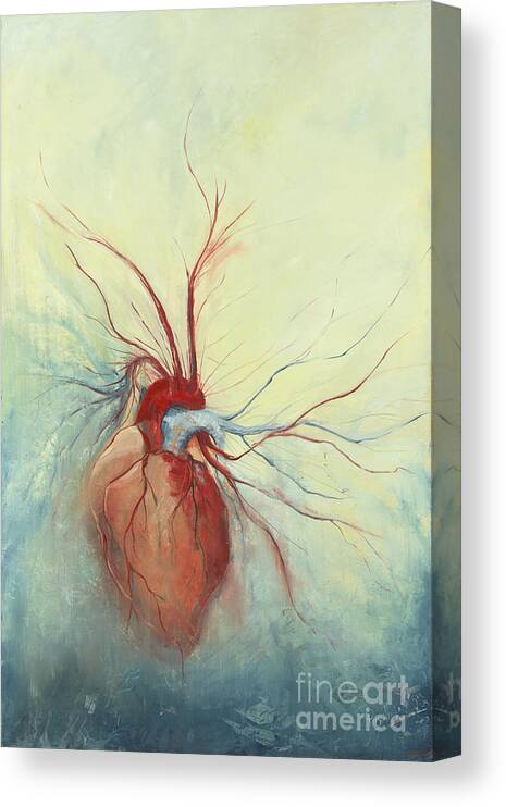 Heart Canvas Print featuring the painting Determination by Priscilla Jo
