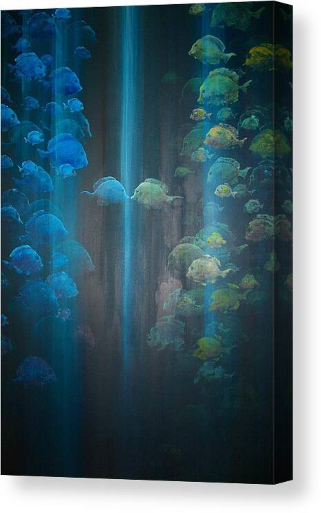 Fish Canvas Print featuring the painting Dialogue II by Ana Bikic