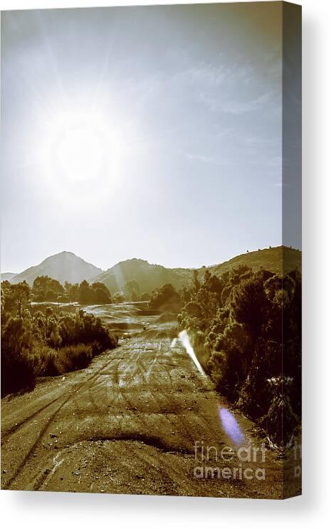 Rural Canvas Print featuring the photograph Dirt roads of outback Tasmania by Jorgo Photography
