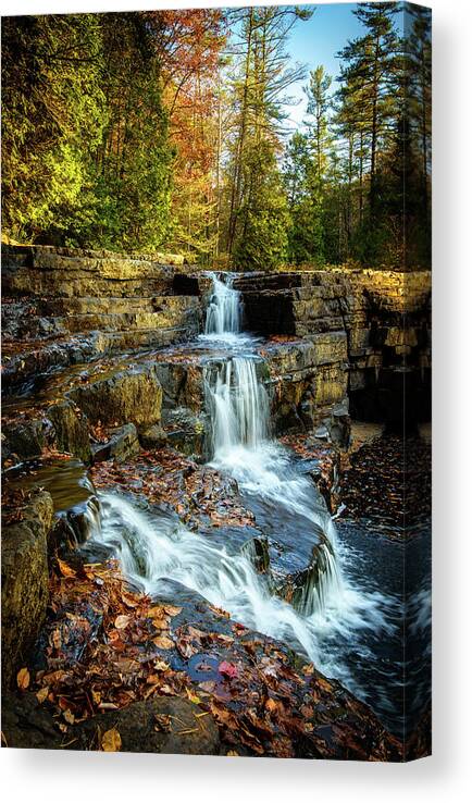 Landscape Canvas Print featuring the photograph Dismal Falls #3 by Joe Shrader
