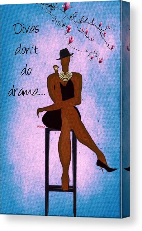 Bald Canvas Print featuring the digital art Divas Don't by Romaine Head
