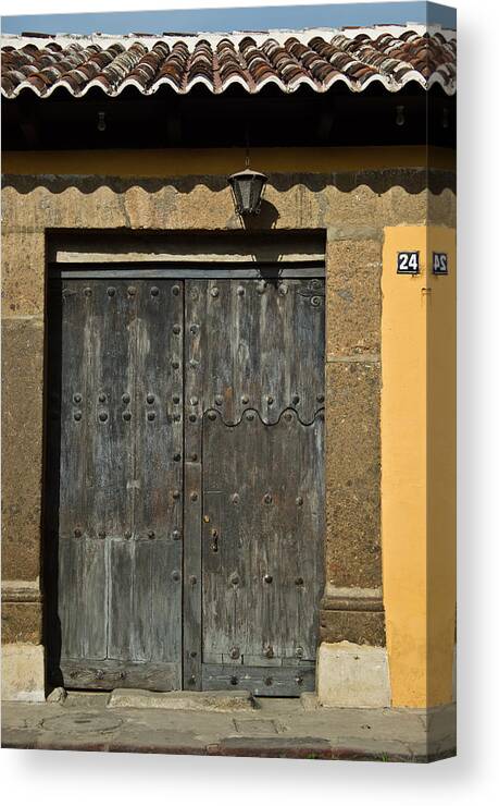 Door Canvas Print featuring the photograph Door Antigua Guatemala 2 by Douglas Barnett