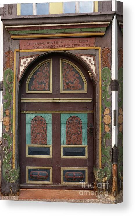 Old Door Canvas Print featuring the photograph Door From Olden Times by Christiane Schulze Art And Photography