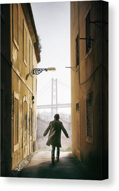 Alleyway Canvas Print featuring the photograph Down The Alley by Carlos Caetano