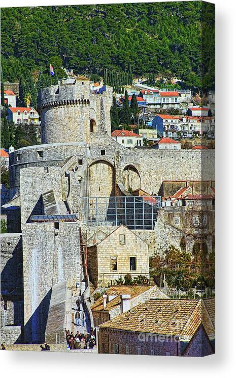 Town Canvas Print featuring the photograph Dubrovnik City Walls - Minceta by Jasna Dragun