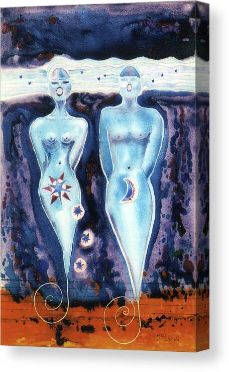 Water Canvas Print featuring the painting Duet by Lory MacDonald