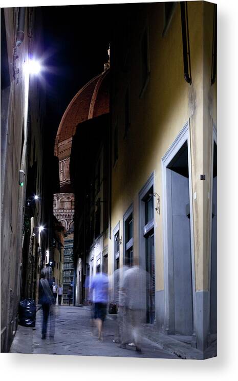 Duomo Canvas Print featuring the photograph Duomo in the Dark by Matthew Wolf