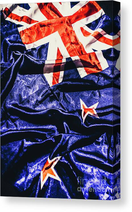  Canvas Print featuring the photograph Dynamic flag of New Zealand by Jorgo Photography