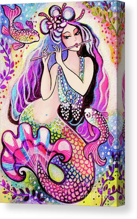 Sea Goddess Canvas Print featuring the painting East Sea Mermaid by Eva Campbell