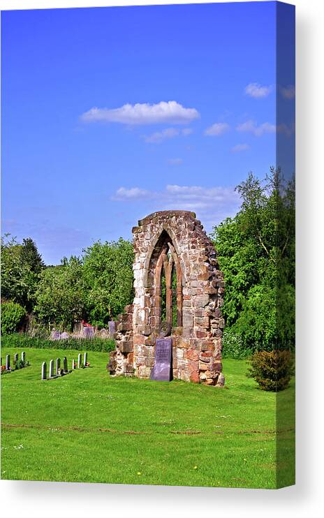Europe Canvas Print featuring the photograph East Window Remains of Old Church at Ticknall by Rod Johnson