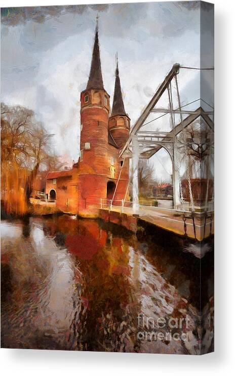 Eastern Gate Canvas Print featuring the digital art Eastern Gate Delft by Eva Lechner