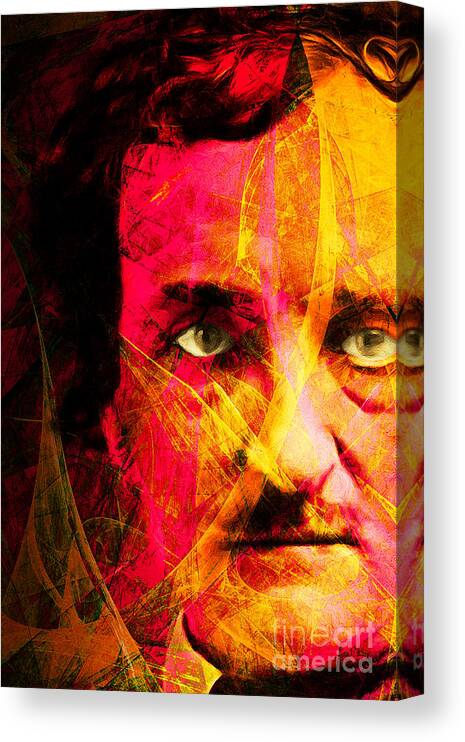 Wingsdomain Canvas Print featuring the photograph Edgar Allan Poe The Eyes of The Ravens 20160423 v2 by Wingsdomain Art and Photography