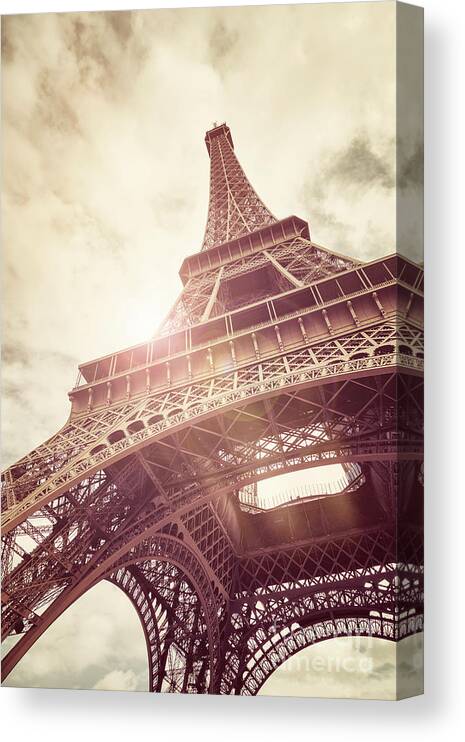 Eiffel Canvas Print featuring the photograph Eiffel Tower in sunlight by Jane Rix