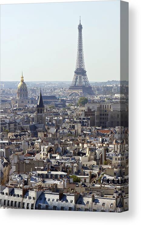 Eiffel Tower Canvas Print featuring the photograph Eiffel tower Paris France by Pierre Leclerc Photography