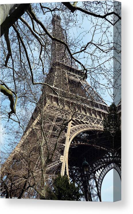 Eiffel Tower Canvas Print featuring the photograph Eiffel Tower through a Myriad of Branches Paris France by Shawn O'Brien