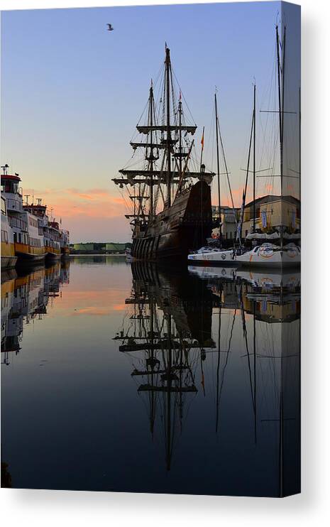 El Galeon Canvas Print featuring the photograph Reflections of El Galeon by Colleen Phaedra