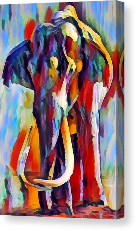 Elephant Canvas Print featuring the painting Elephant by Chris Butler