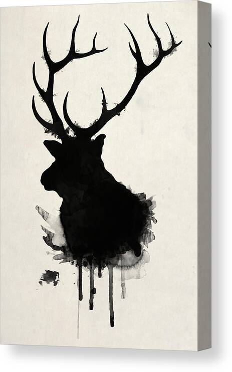 Elk Canvas Print featuring the drawing Elk by Nicklas Gustafsson