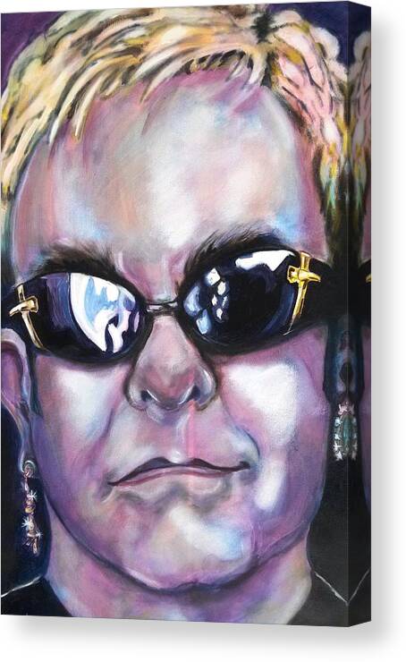 Elton John Rock Legend Canvas Print featuring the painting Elton John by Misty Smith