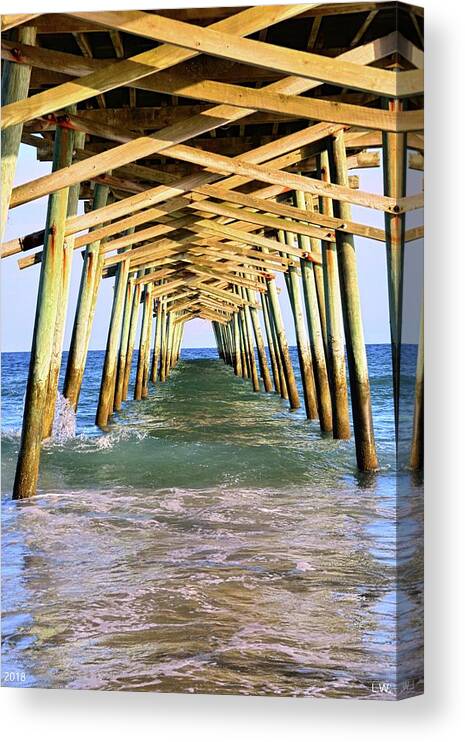Emerald Isles Pier Canvas Print featuring the photograph Emerald Isles Pier by Lisa Wooten
