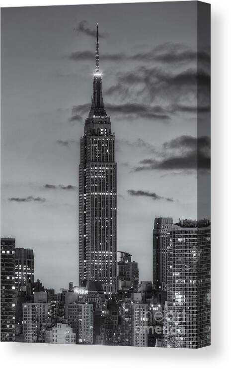Clarence Holmes Canvas Print featuring the photograph Empire State Building Morning Twilight IV by Clarence Holmes