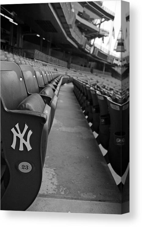 Yankee Stadium Canvas Print featuring the photograph Empty Stadium by Michael Albright