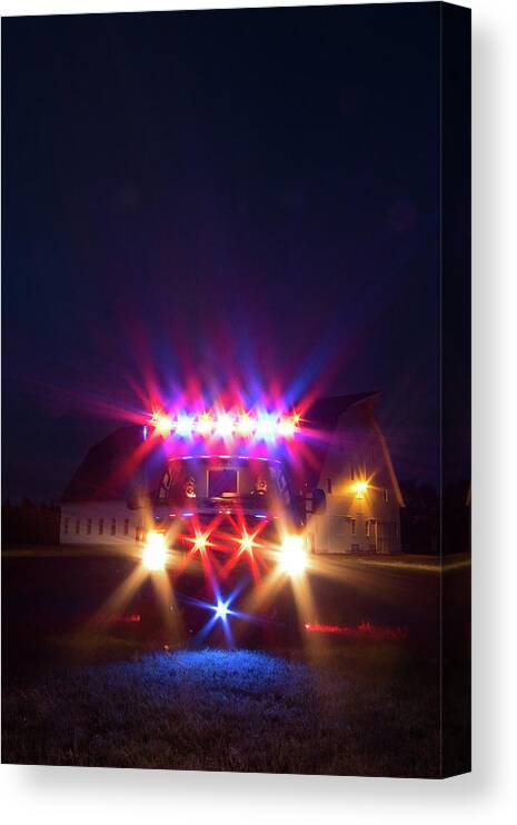 Ambulance Canvas Print featuring the photograph EMS Lights - 5202 by Jon Friesen