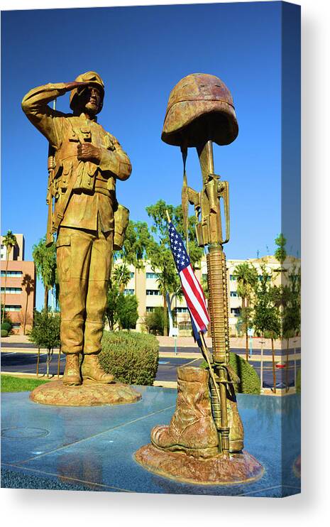 Arizona Canvas Print featuring the photograph Enduring Freedom Memorial by Nancy Jenkins