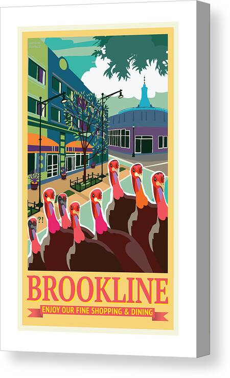 Brookline Canvas Print featuring the digital art Enjoy Our Shopping by Caroline Barnes