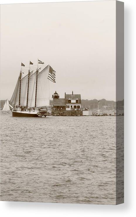 Seascape Canvas Print featuring the photograph Entering Rockland Harbor by Doug Mills
