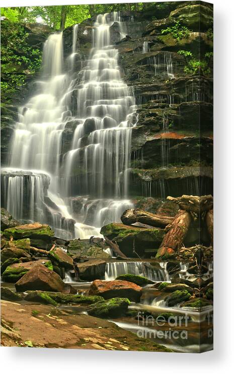 Erie Falls Canvas Print featuring the photograph Erie Falls Gentle Cascades by Adam Jewell