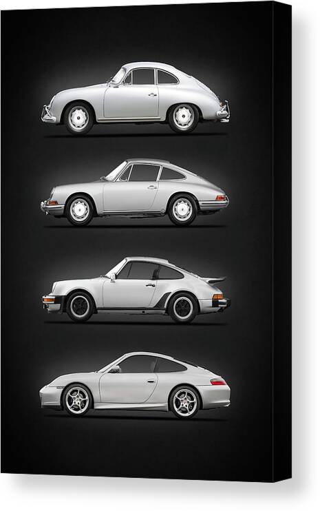 Porsche Canvas Print featuring the photograph Evolution Of The 911 by Mark Rogan