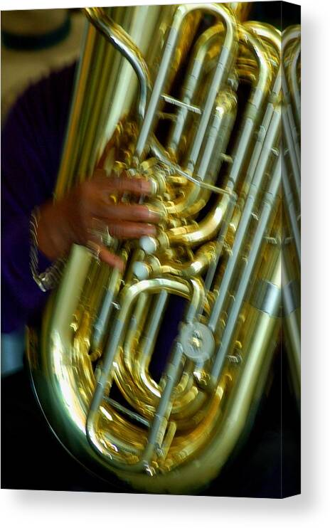 Excelsior Band Canvas Print featuring the digital art Excelsior Band Tuba by Michael Thomas