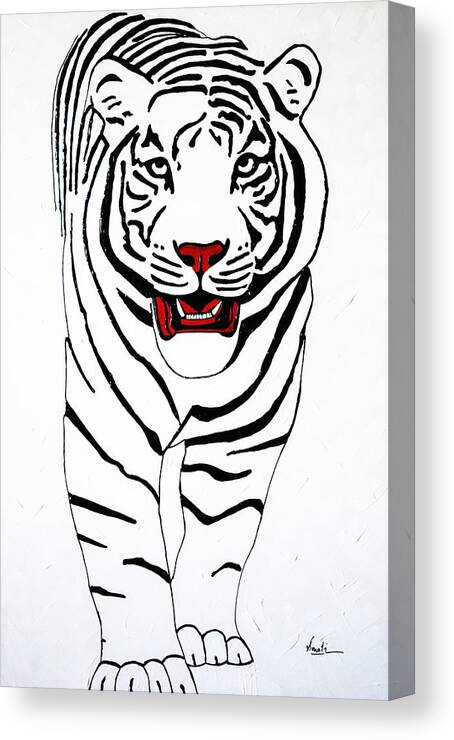 Tiger Canvas Print featuring the painting Eye of the tiger by Sonali Kukreja