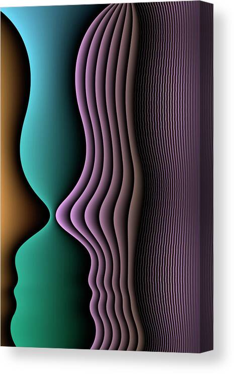 Illuminated Abstracts Canvas Print featuring the digital art Face To Face by Becky Titus