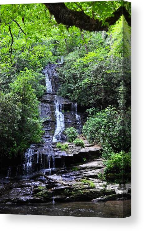 Canvas Print featuring the photograph Falls near Bryson City by Chuck Brown