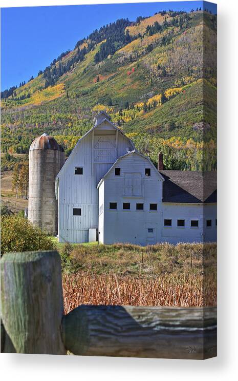 Farm Canvas Print featuring the photograph Farm in Autumn Colors by Brett Pelletier
