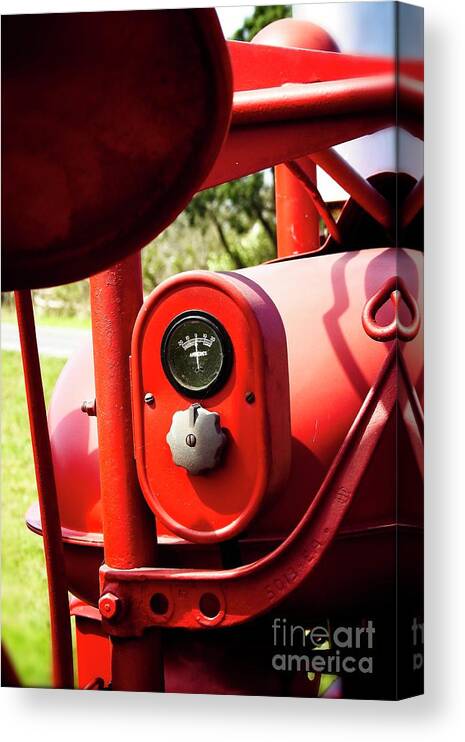 Farmall Canvas Print featuring the photograph Farmall Tractor - Crank Up those amps #778 by Ella Kaye Dickey