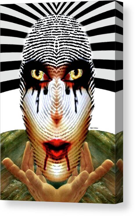 Rafael Salazar Canvas Print featuring the digital art FIngerprint Mask by Rafael Salazar